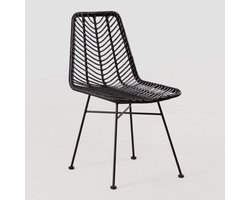 Eetkamerstoel Rotan - Stoel Gouda - Comfortabel Zitten - Gevlochten Design - 98 cm Hoog - Multicolor