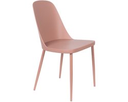 Eetkamerstoel Roze Kunststof - Zithoogte 47cm - 53x46x85cm - Set van 2