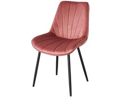 Eetkamerstoel roze velvet Tessa eetstoel zetel