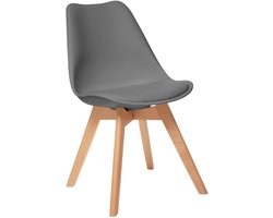 Eetkamerstoel, Scandinavisch met massief beukenpoten, SGS-getest, gestoffeerde stoel, slaapkamer, keukenstoelen, grijs