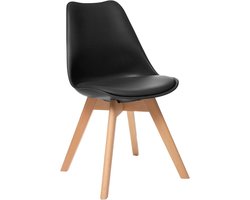 Eetkamerstoel, Scandinavisch met massief beukenpoten, SGS-getest, gestoffeerde stoel, slaapkamer, keukenstoelen, Zwart