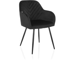 Eetkamerstoel / schaalstoel CHARVELLE stof zwart hjh LIVING