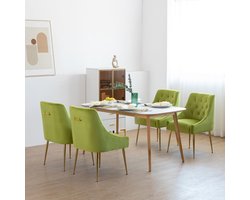 Eetkamerstoel Set – Design Stoel – Fluwelen Stoel – Dining Chair – Comfortabele Stoel – Grijs Fluweel – Gouden Metalen Poten – Zacht Gewatteerd Zitvlak – Stabiel Metalen Frame