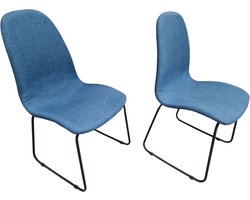 Eetkamerstoel set van 2 Birmingham indigo blauw