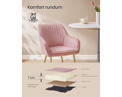 Eetkamerstoel Set van 4 – Luxe Fluwelen Stoelen met Armleuningen – Comfortabele Gestoffeerde Stoelen met Metalen Poten – Ergonomisch Ontwerp, Tot 120 kg Belastbaar – Moderne Design Stoelen voor Eetkamer, Keuken of Woonkamer – Ganeey Velvet Elegance C