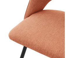 Eetkamerstoel set van 4 oranje gestoffeerd incl. montagemateriaal Gestoffeerde stoel Keukenstoel ML design