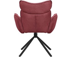 Eetkamerstoel set van 6 draaibaar rood met rugleuning en armleuning tot 120 kg ML design