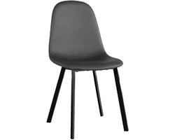 Eetkamerstoel Simpy antraciet PU kunstleder eetstoel
