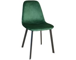 Eetkamerstoel Simpy donkergroen velvet eetstoel zetel