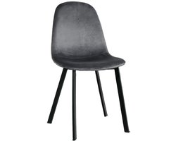 Eetkamerstoel Simpy grijs velvet eetstoel