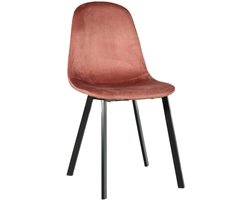Eetkamerstoel Simpy oud roze velvet eetstoel