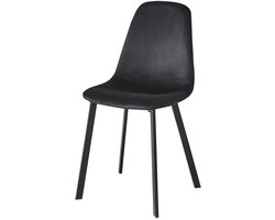 Eetkamerstoel Simpy zwart velvet eetstoel zetel