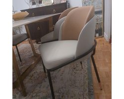 Eetkamerstoel – Stoel – Dinersstoel – Zithoekstoel – Armless Chair – Adembenemend Kunstleer – Hoogwaardig Schuim – Stevig Metalen Frame – Onderhoudsvriendelijk – Grijs