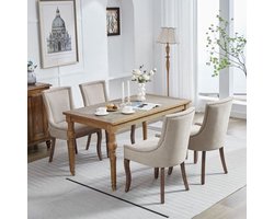 Eetkamerstoel – Stoel – Kuipstoel – Barkruk – Vergaderstoel – Retro Design Met Leopard Print – Comfortabele Armleuningen En Stevige Houten Poot