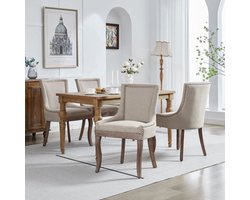 Eetkamerstoel – Stoel – Kuipstoel – Barkruk – Vergaderstoel – Retro Design Met Leopard Print – Comfortabele Armleuningen En Stevige Houten Poot