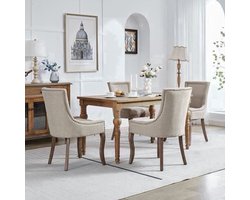 Eetkamerstoel – Stoel – Kuipstoel – Barkruk – Vergaderstoel – Retro Design Met Leopard Print – Comfortabele Armleuningen En Stevige Houten Poot