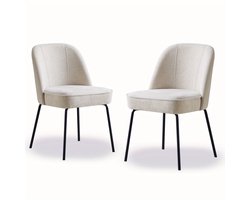 Eetkamerstoel – Stoel – Kuipstoel – Keukenstoel – Wachtkamerstoel – Katoen-Linnen Stof – 12 cm Dik Schuim Met Veer