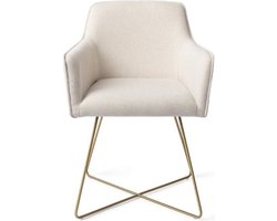 Eetkamerstoel - Stoel - Kuipstoel - Kuipstoelen - Eetkamerstoelen - Stoel Eetkamer - Wit - Goud - 59 cm breed