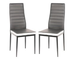 Eetkamerstoel – Stoel – Kuipstoel – Set Van 2 – Zwarte Metalen Poten – PU-Leer Bekleding – Hoge Rugleuning – Comfortabele Gevoerde Zitting