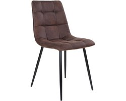 Eetkamerstoel Stof Donkerbruin - Zithoogte 50cm - 55x44x86cm