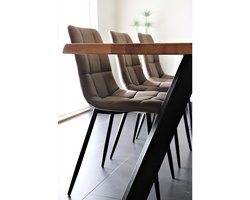 Eetkamerstoel Stof Lichtbruin - Zithoogte 50cm - 55x44x86cm