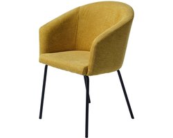 Eetkamerstoel Stof Mosterd - 59x57x80cm - Gewicht 14kg - Set van 2