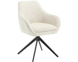 Eetkamerstoel Stof Zand - Draaibaar - 64x59x84cm - Thomas - Livingfurn - Set van 2