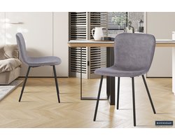 Eetkamerstoel Suzanna-taupe - Set van 2