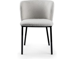 Eetkamerstoel Teddy Grijs - 53x55x76cm - Japandi - Giga Meubel - Set van 2