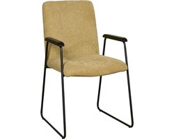 Eetkamerstoel Tervo - Stof - Geel - 55 x 88 x 63 cm (BxHxD)