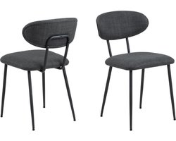 Eetkamerstoel Textiel Grijs - Gewicht 6kg - 44x53x78,5cm - Set van 2