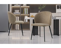 Eetkamerstoel Tilly-zandkleur - Set van 4