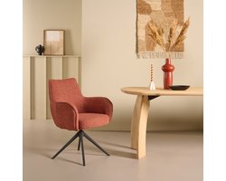Eetkamerstoel Tumba - Stof - Rood/Terra - 62 x 80 x 66 cm (BxHxD)