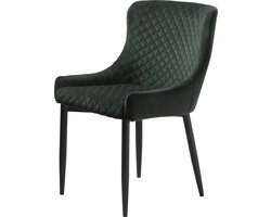 Eetkamerstoel Velvet Groen - Zithoogte 49cm - Stoel Ottowa - Giga Living - Set van 2