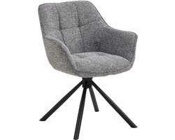 Eetkamerstoel (vergaderstoel) Anna - draaibaar met armleuning - kleur antraciet 453