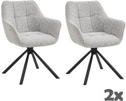 Eetkamerstoel (vergaderstoel) Anna - draaibaar met armleuning - kleur naturel 111 - set van 2