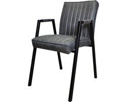 Eetkamerstoel Verona | Antraciet | Met Armleuning