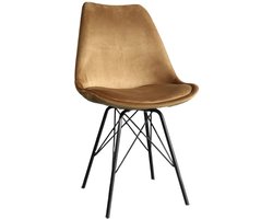 Eetkamerstoel Viga bruin velvet eetstoel