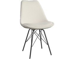 Eetkamerstoel Viga gebroken wit teddy eetstoel stoel zetel