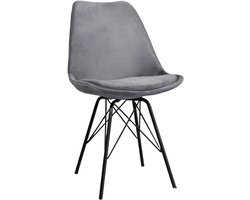 Eetkamerstoel Viga grijs velvet eetstoel zetel