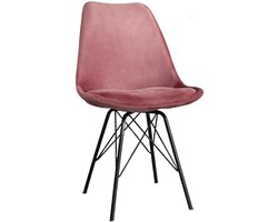 Eetkamerstoel Viga oud roze velvet eetstoel zetel