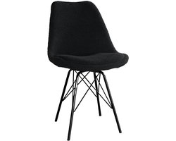 Eetkamerstoel Viga zwart teddy eetstoel zetel