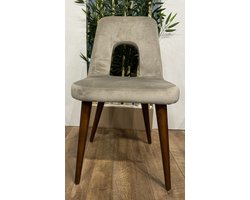 eetkamerstoel Walente Creme - met luxe velours gestoffeerde stoel - tijdloos design