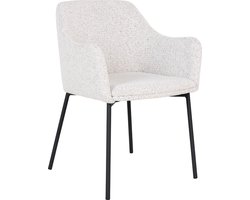 Eetkamerstoel Wit Bouclé - 56x57x79,5cm - 9 kg - House Nordic - Set van 2