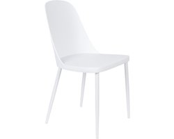 Eetkamerstoel Wit Kunststof - Zithoogte 47cm - 53x46x85cm - Set van 2