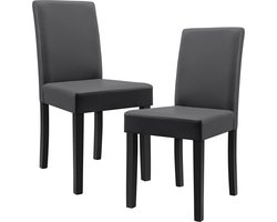 Eetkamerstoel Zagreb - 2 stuks set - kunstleer - donkergrijs