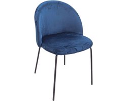 Eetkamerstoel - Zaza Home - Velvet - Blauw