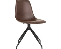 Eetkamerstoel Zonder Armleuning - Bruin Kunstleer - 54x48x86cm - House Nordic - Set van 2