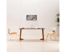 Eetkamerstoelen 2 STK. Eetkamerstoel Eetkamerstoelen Stoelen Eetkamer Stoel Crème Kunstleer