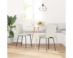 Eetkamerstoelen, 2 stuks, crèmekleurige fluwelen stoelen, comfortabel en stabiel, bekleed met schuim, voor eetkamer en woonkamer, 45 x 54 x 83 cm